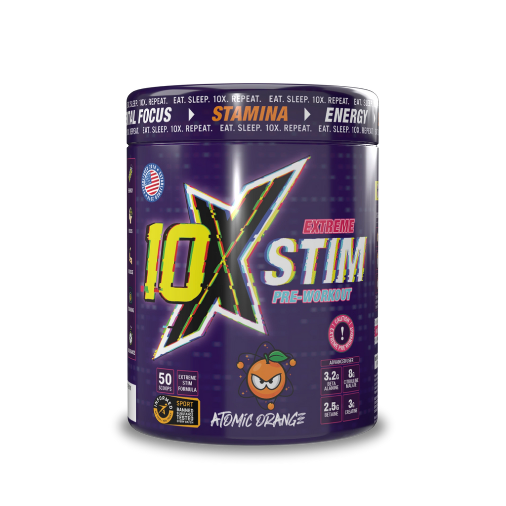 10X STIM PRE WORKOUT 50 SERVINGS ATOMIC ORANGE