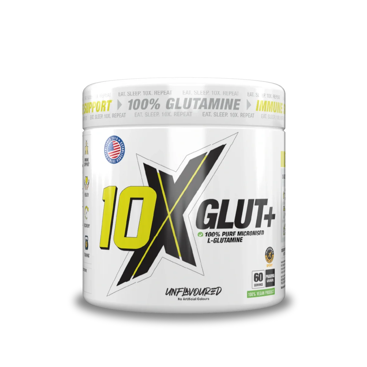 10X ATHLETIC GLUTAMINE 300GM 60 SERVINGS UNFLAVOURED