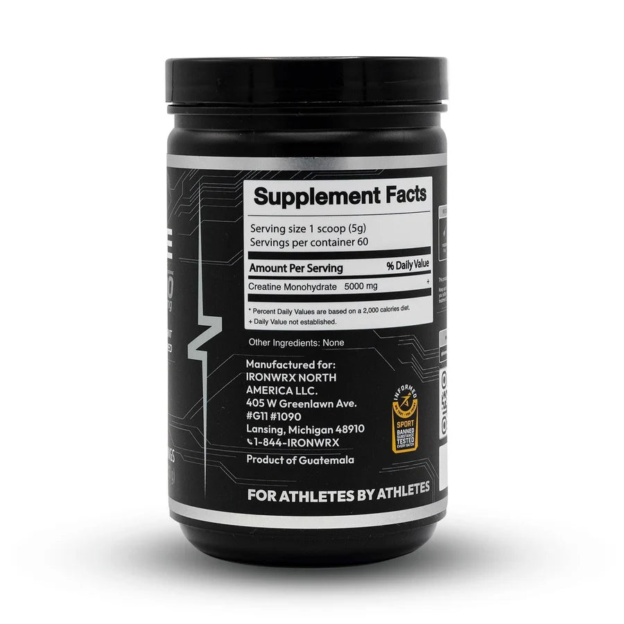 Creatine Monohydrate Powder – 5g Pure Creatine per Scoop, Zero Sugar | IRONWRX