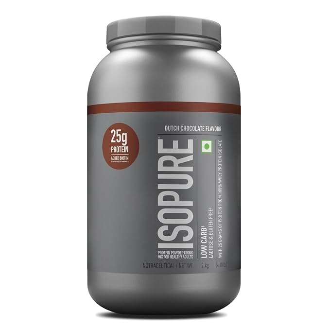 Isopure Whey Protein Isolate Powder with Vitamins for Immune Support - 2kg (Dutch Chocolate)