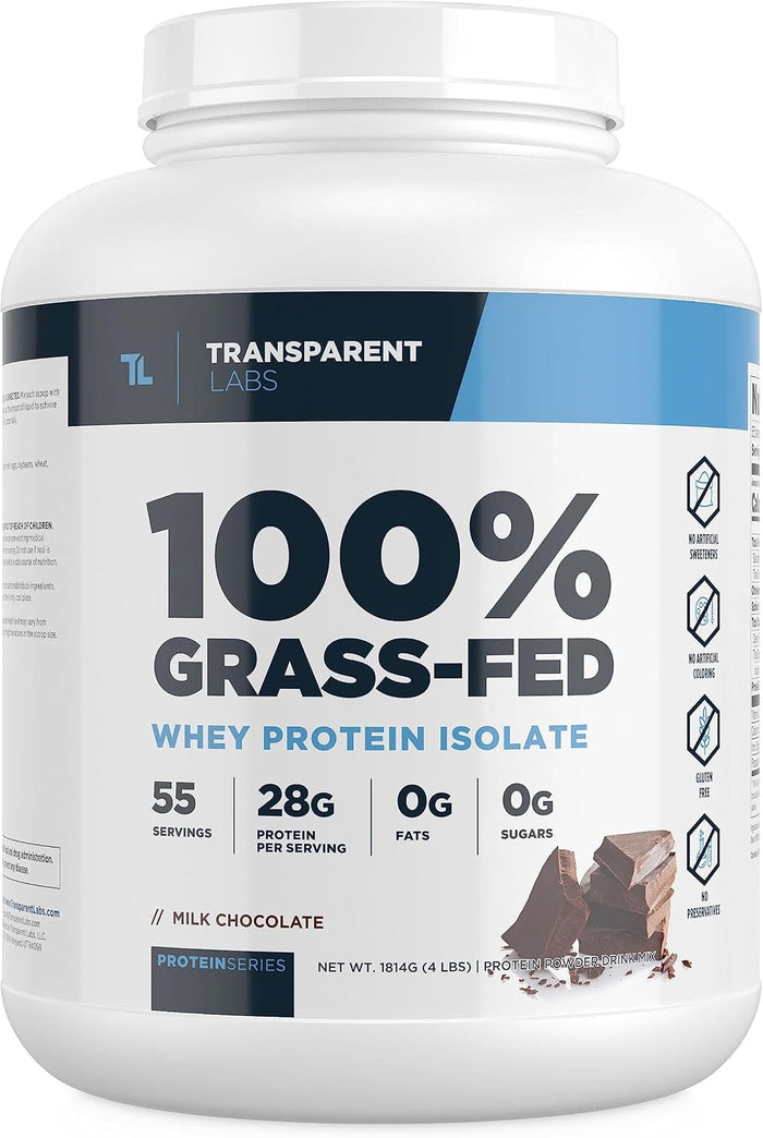 Transparent Labs Grass-Fed Whey Protein Isolate 4lb Milk Chocolate
