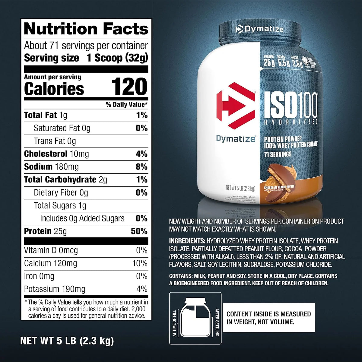 DYMATIZE ISO 100 GOURMET CHOCOLATE 5LB 71 SERVINGS