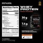 100% Hydrolyzed Whey Protein Isolate – 30g Protein, 7.4g BCAAs, Easy Digestion | IRONWRX 70 SERVINGS